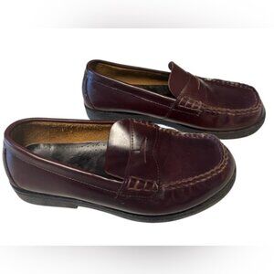 Sperry Kids Burgundy Leather Oxford Penny Loafers sz 3.5W Preppy